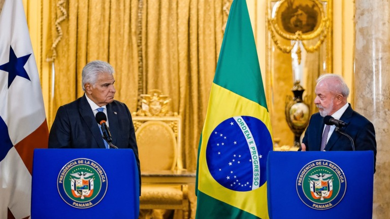 Presidentes Lula e José Raúl Mulino falam à imprensa durante visita oficial do governo brasileiro ao Panamá, no Palácio Presidencial, em 28 de janeiro de 2026 (Foto Ricardo Stuckert/PR)