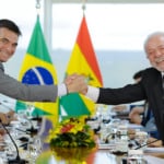 Presidente Lula durante reuni&atilde;o com o presidente da Bol&iacute;via, Rodrigo Paz, no Pal&aacute;cio do Planalto (Foto: Ricardo Stuckert / PR)