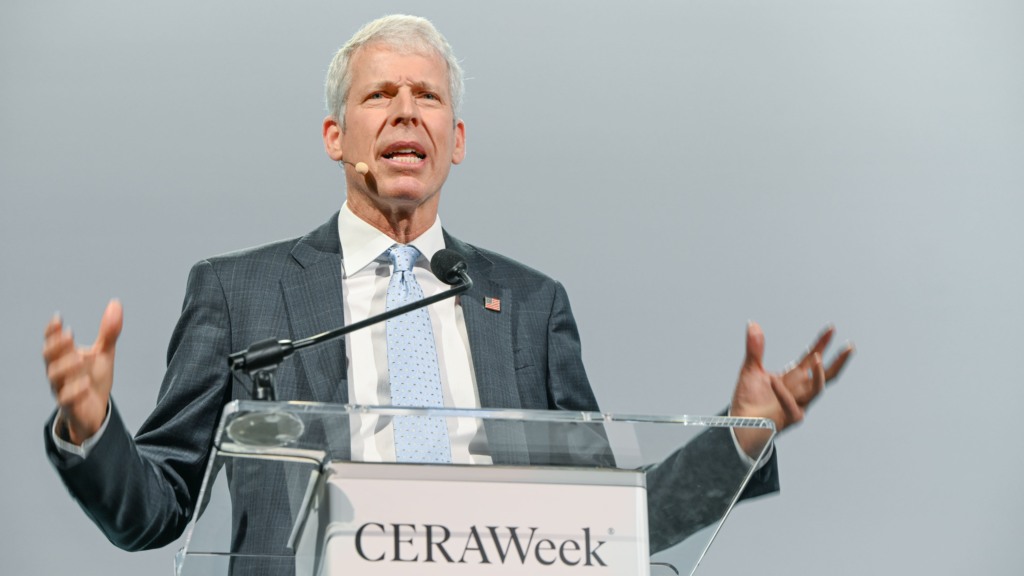 Chris Wright, secretário de Energia dos EUA, durante a CERAweek 2026, evento da S&P Global em Houston, em 23 de março (Foto Grant Miller Photography)