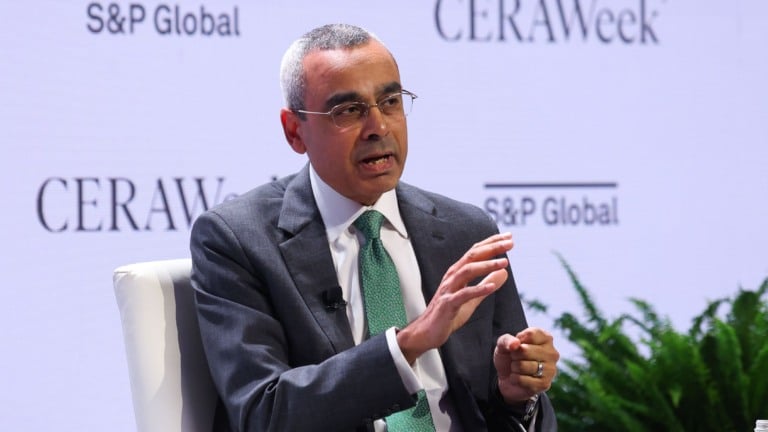 Osama Mobarez, secretário-geral do EMGF, durante a CERAweek 2026, evento da S&P Global em Houston, em 23 de março (Foto Grant Miller Photography)