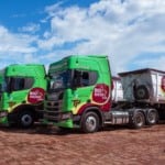 Caminhões movidos a biodiesel das transportadoras parceiras da COFCO International fazem parte de projeto piloto para reduzir 94% de emissões de GEE no transporte de soja (Foto Sergio Simões/COFCO)