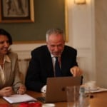 Ana Toni, CEO da COP30 e Andre Corr&ecirc;a do Lago, presidente da confer&ecirc;ncia. Foto: Ana Rosa Alves/COP30