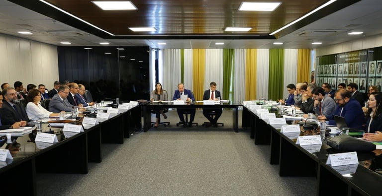 Reunião do CNPE em 1º de abril de 2026. Foto: Tauan Alencar/MME

